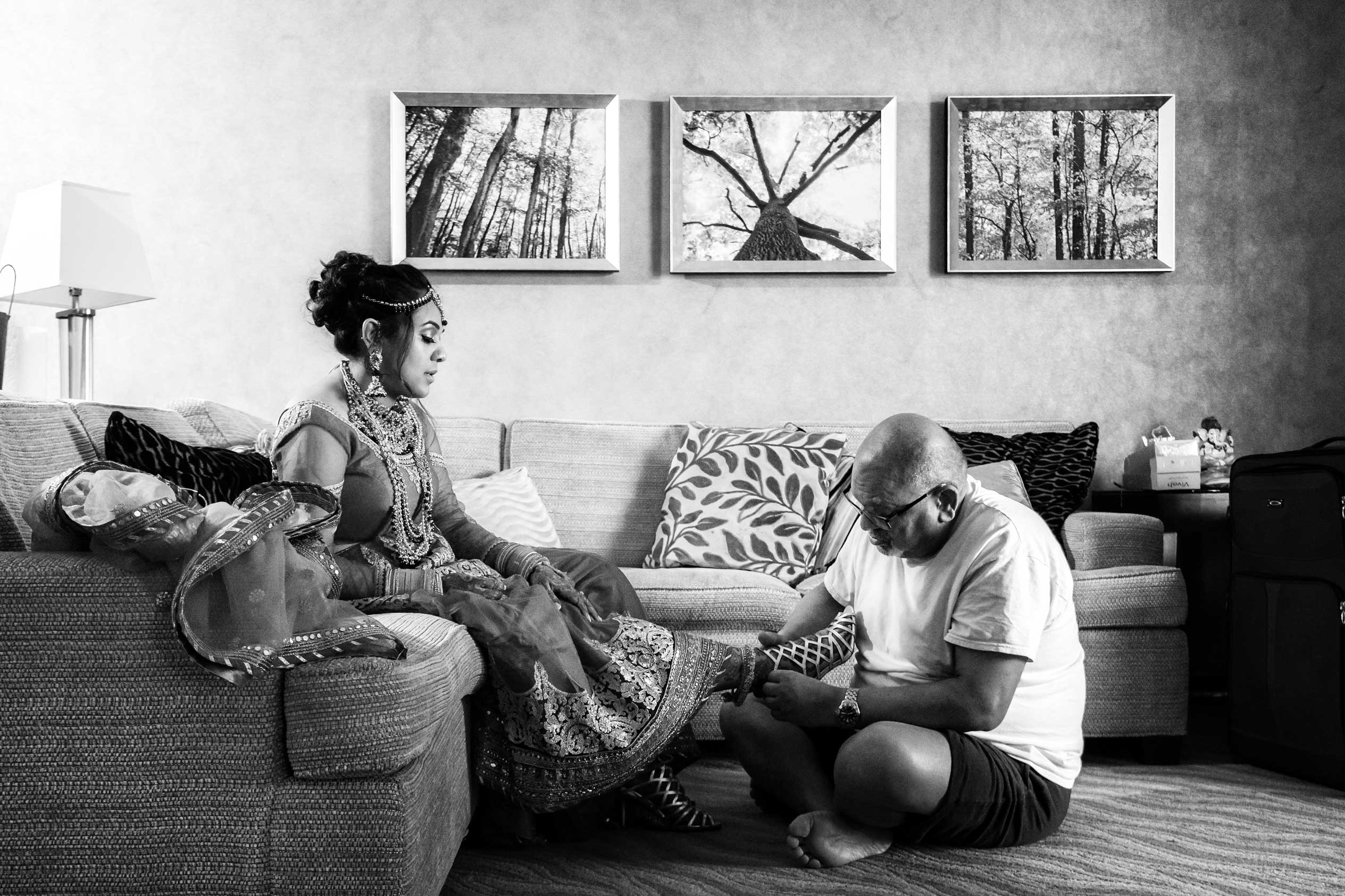 Indian Bride getting ready for her Punjabi and Gujarati Wedding in Atlanta